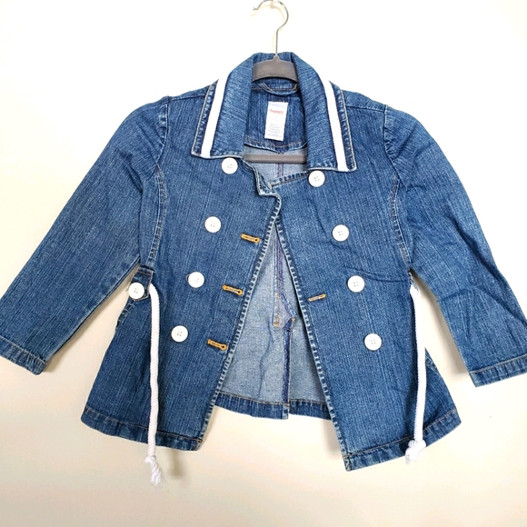 Gymboree Youth Denim Nautical Jacket with Cute Rope Waist Tie Size 6 077 - Picture 1 of 5